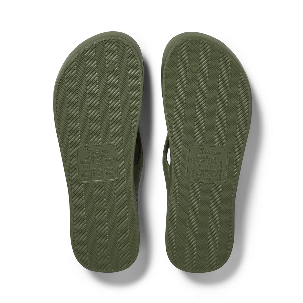  Arch Support Flip Flops - Classic - Olive 